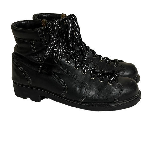 John Fluevog Other - Vintage John Fluevog The Seventh Heaven Black Leather Lace-Up Boots Size 10